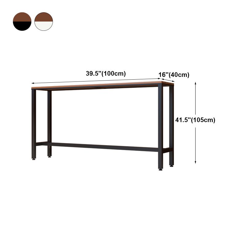 Outdoor Wood Rectangle Bar Height Table Modern Brown Trestle Bistro Bar Table