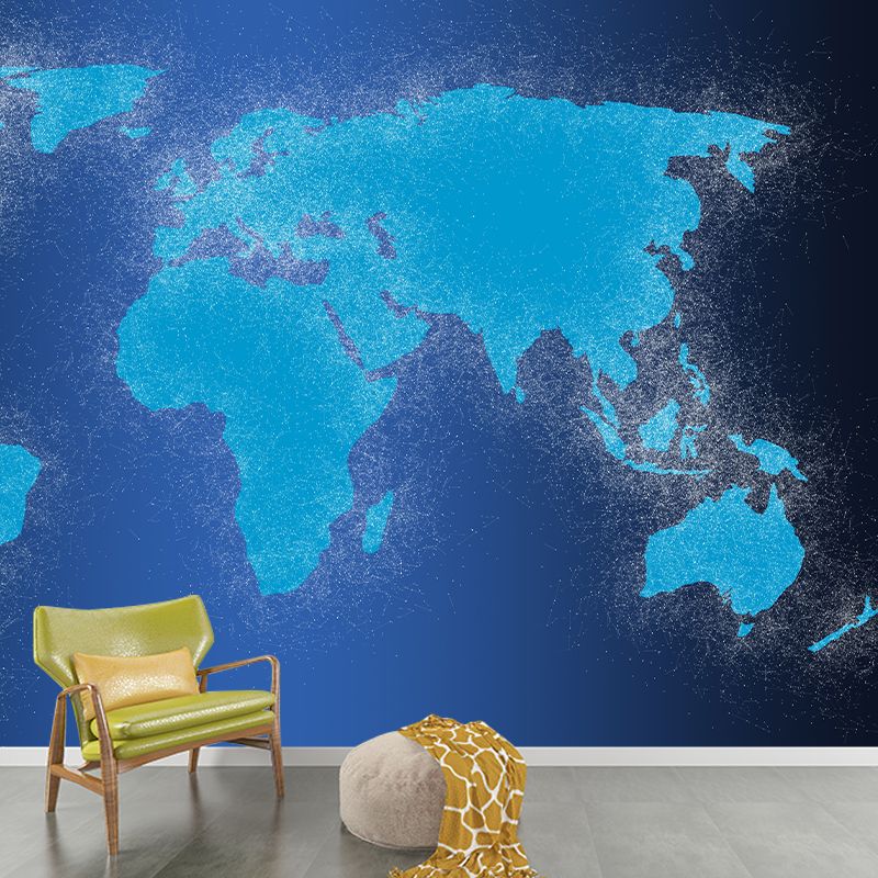 Modern Map Mural Wallpaper Personalized Size Wall Covering for Office Room