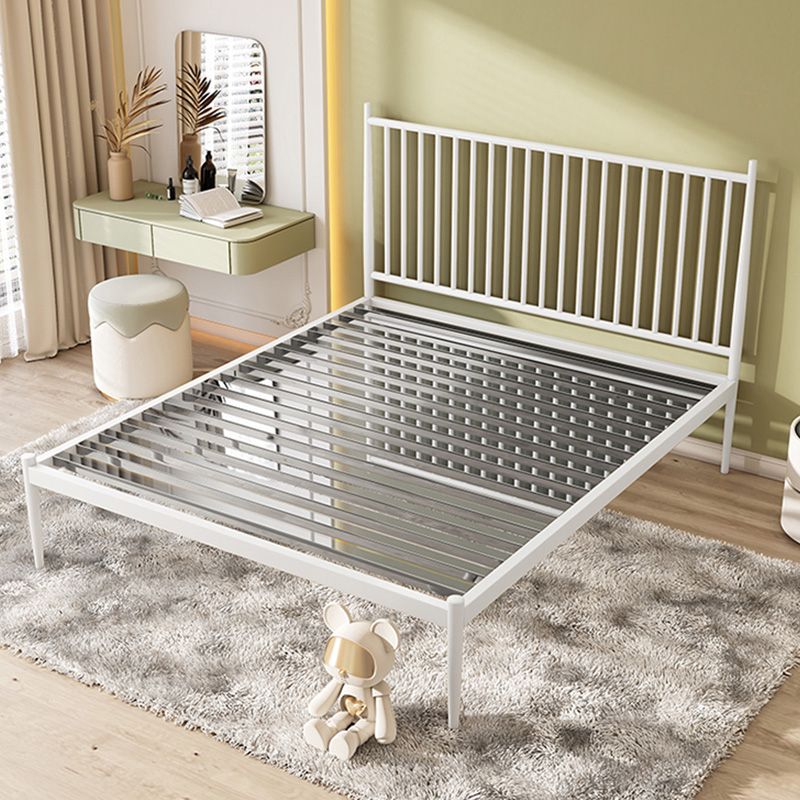 Contemporary Finish Metallic Open-Frame Bed Glam Wire-Grid Iron Bed Frame with Headboard