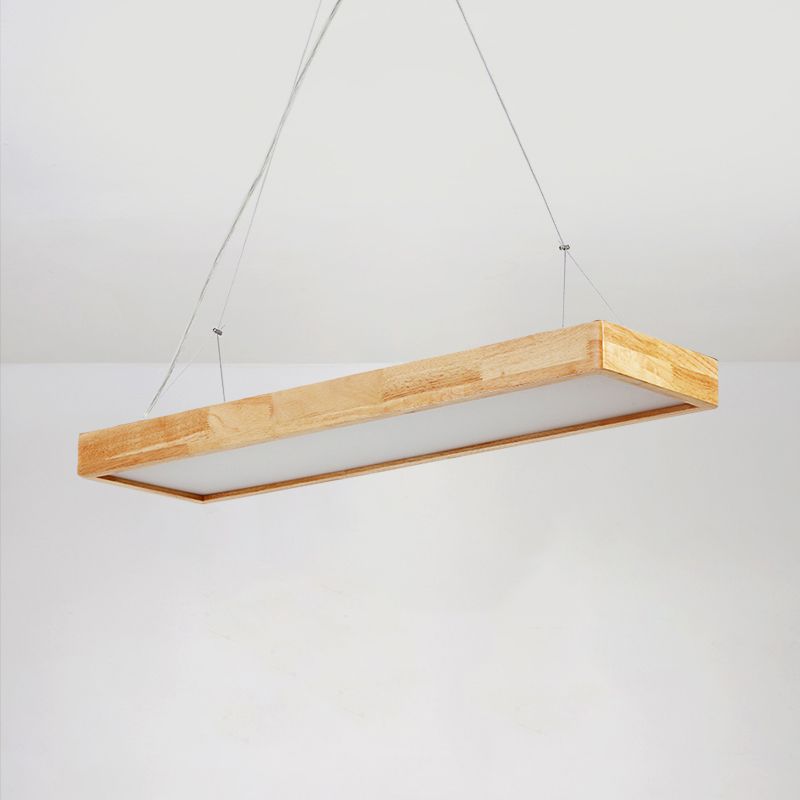 Éclairage de lustre à lustre rectangle Nordique LED BEIGE PENDANT LIGHTSURE, 23,5 "/35.5" / 47 "de largeur