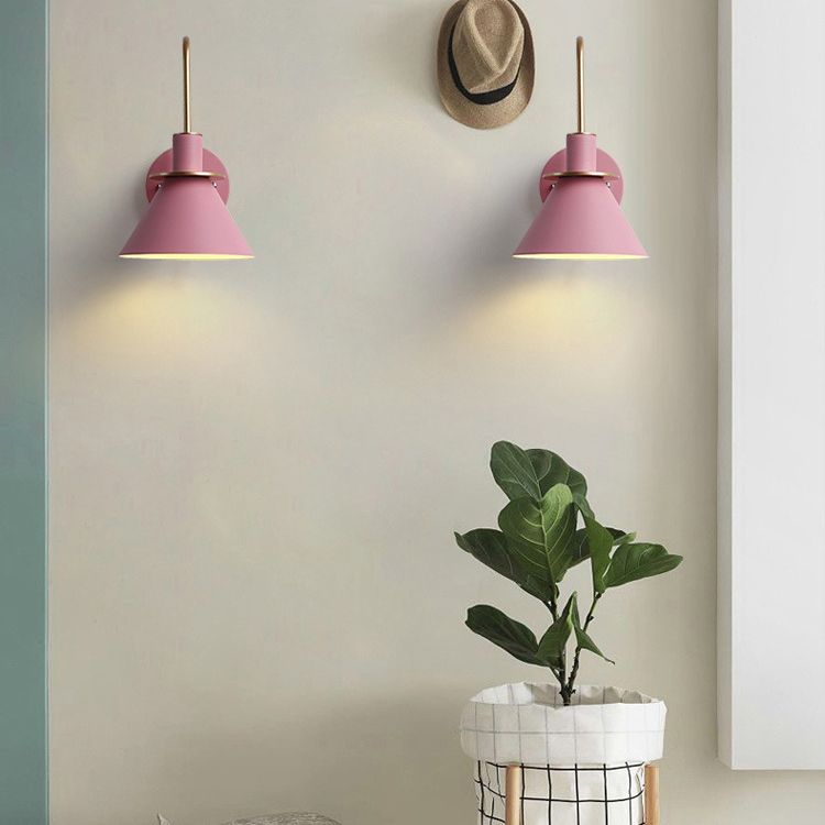 1 Light Metal Wall Mounted Light Fixture Modern Dual Cone Wall Sconce Lighting for Dining Room