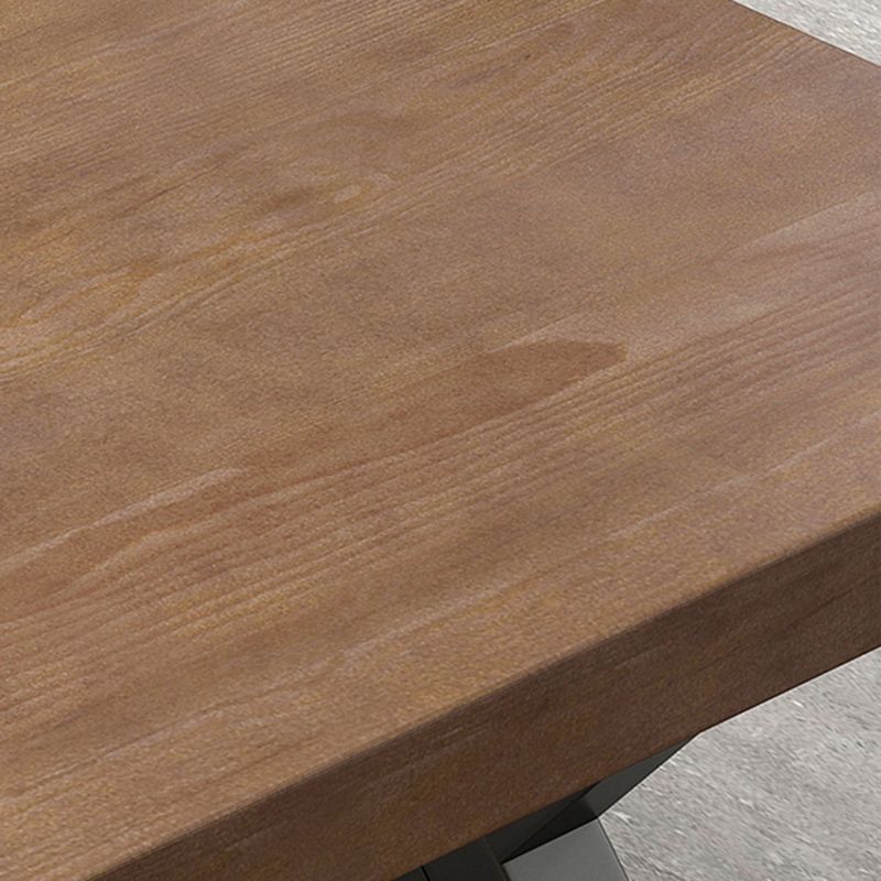 Pine Wood Dark Brown Dining Table Set 1/4/5 Pcs Industrial Dinette Set for Home