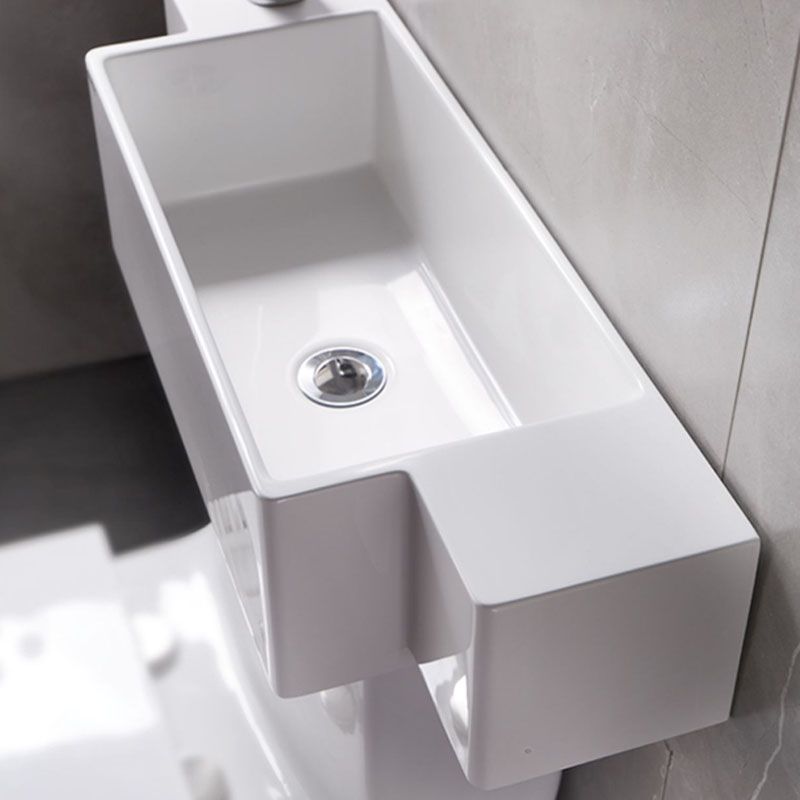 Contemporary Toilet Bowl Wall Mount One-Piece Toilet Flush Toilet (Faucet not Included)