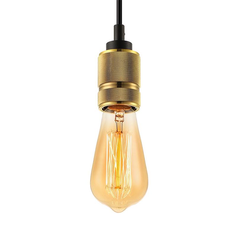 1 lampe à suspension en métal de tête Vintage Vintage Golden Exposed Balb Bedroom Mini plafond Aménagement