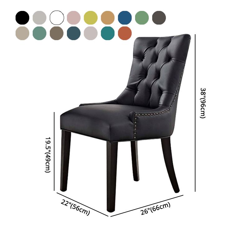 Silla auxiliar tradicional tapizada para el hogar Parsons Silla de comedor con acabado mate y patas negras