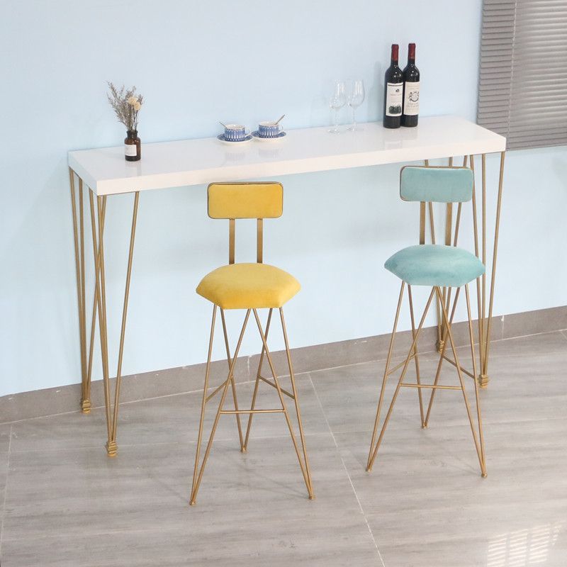 Modern Rectangle Solid Wood Bar Height Pub Table for Living Room