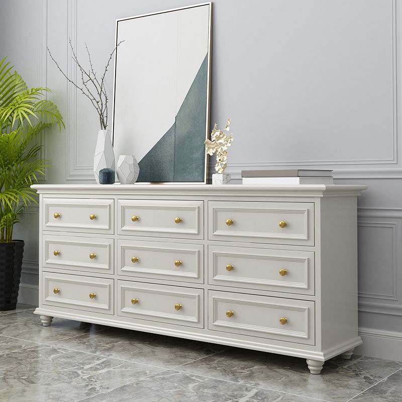 Solid Wood Storage Chest Dresser Classic Glam Chest with Drawers