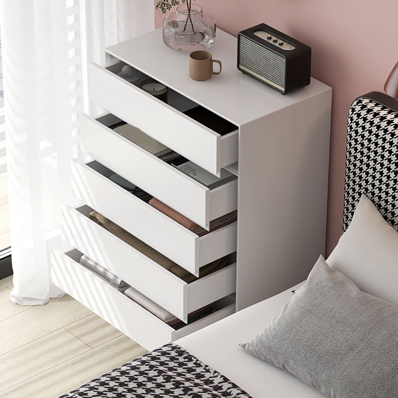 Modern Vertical Wood Storage Chest with Soft-Close Drawers for Home