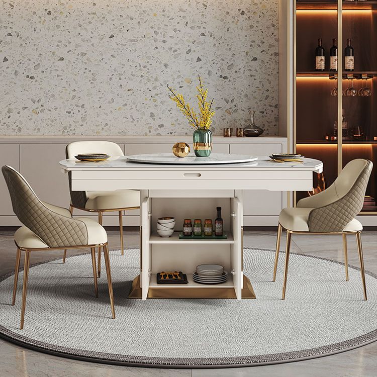 Upholstered Side Chair Glam Style Open Back Dining Accent Chair