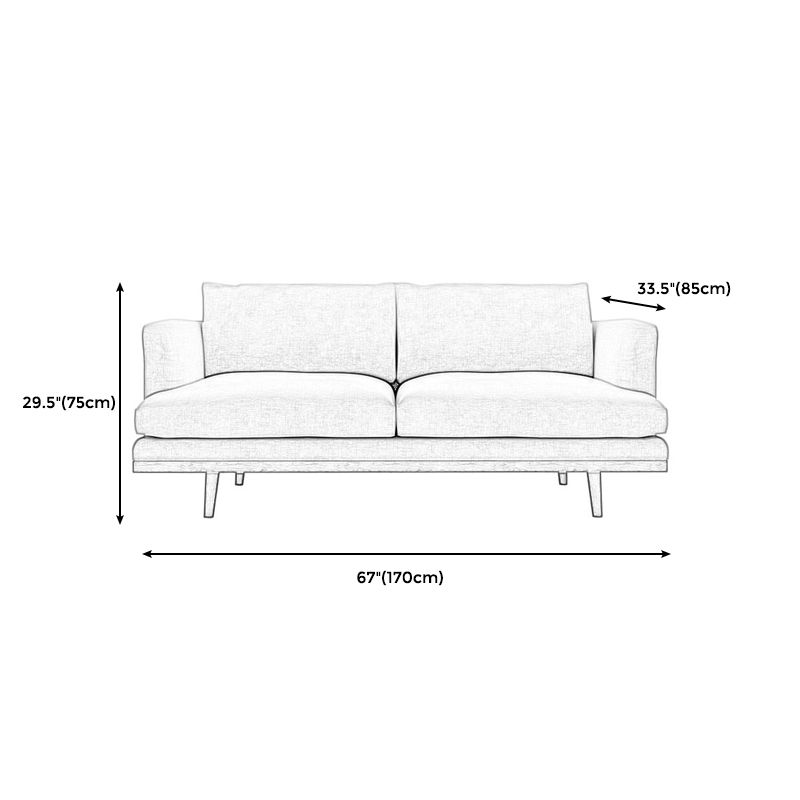 Noord-Europese houten 2/3-zits sofa houten benen vierkante armbank
