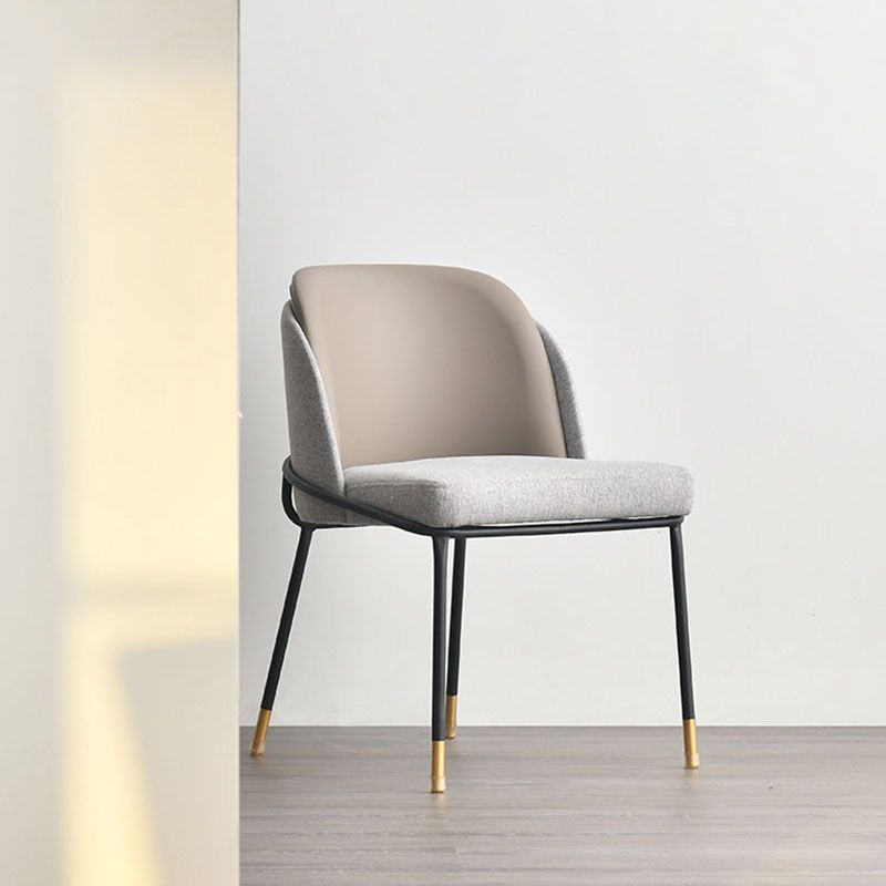 Sillas laterales de tela de comedor escandinavo Silla con respaldo sólido sin brazos