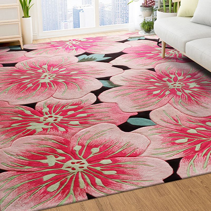 French Country Flower Print Rug Multi Colored Polypropylene Carpet Anti-Slip Backing Stain-Resistant Indoor Rug for Decoration