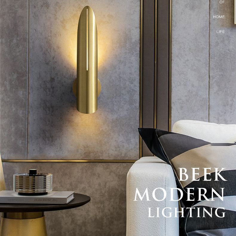 Hollow Bamboo Leaf Shaped Simplicity Sconce Light 13.7" H Post-modern Style Metal Lighting Fixture for Bedroom