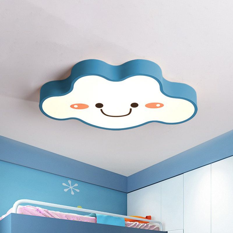 Plafonnier LED en acrylique givré pour chambre à coucher, nuage souriant, luminaire décoratif d'intérieur pour enfants