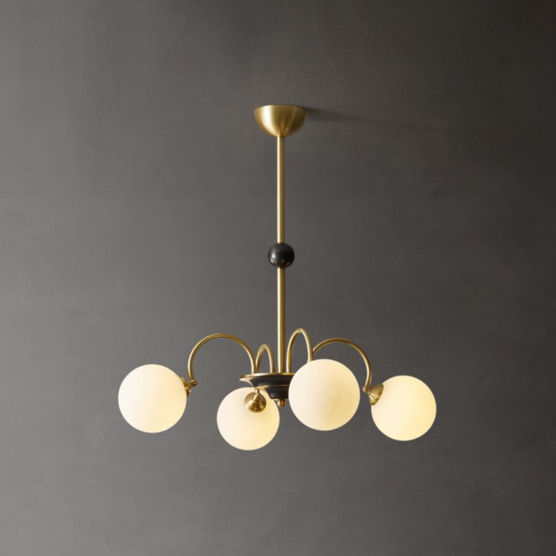 Moderne stijl Global Chandelier Multi Lights White Glass Suspension Lamp