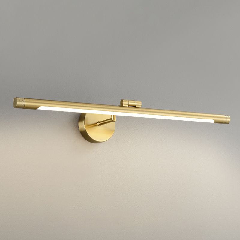 Linear Wall Sconce Lighting Modern Metal 1 Light Sconce Light in Gold for Bathroom