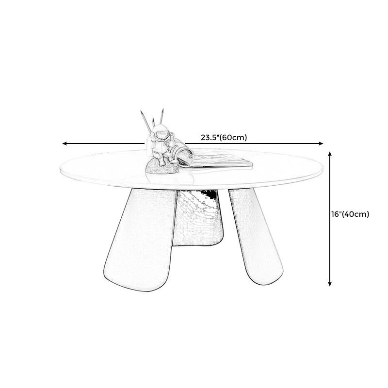 3 Legs Base Cocktail Table Rock Top Metal Base Rectangle Coffee Table