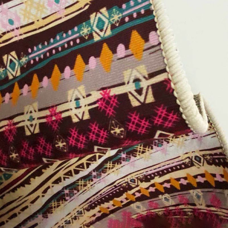 Traditional Area Carpet Retro Tribal Symbols Rug Polyester Home Decor Carpet with Anti-Slip Backing