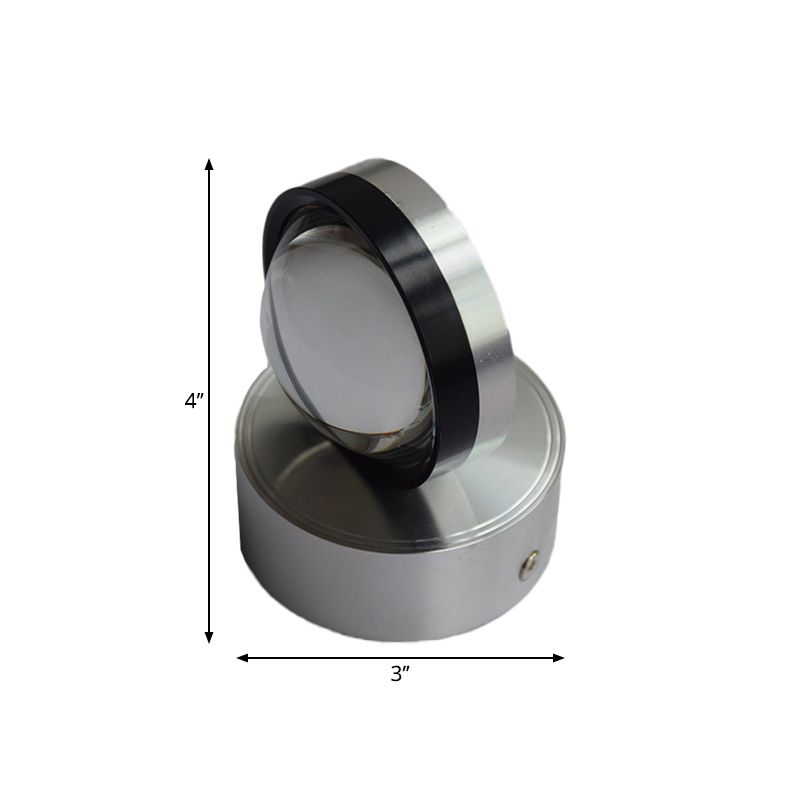 Luce da parete della camera da letto a LED con lampada con funce da parete con finitura in cristallo tondo in illuminazione calda/bianca