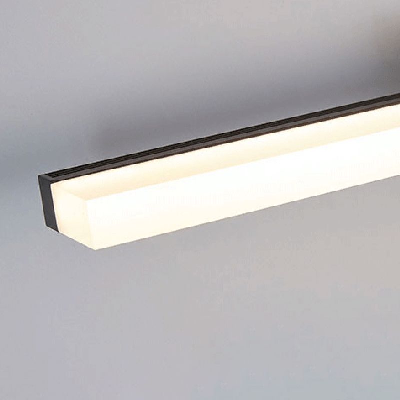 Metal Linear Wall Sconce Modern Single Light Mirror Wall Mount Light Fixture in Black