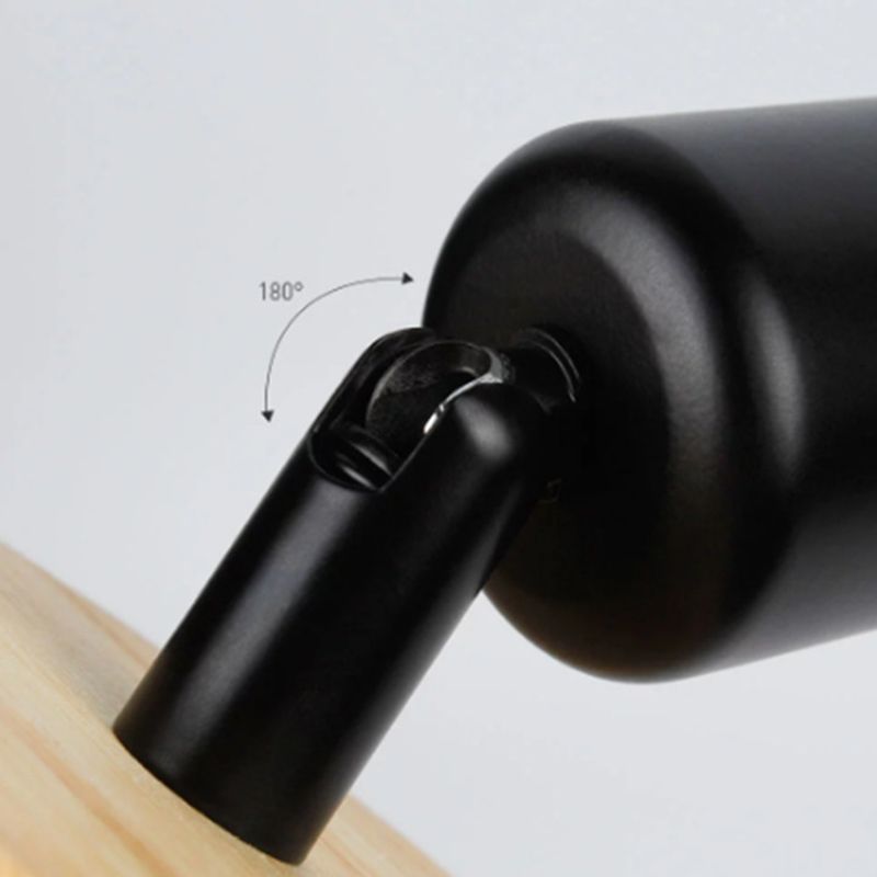 Contemporary Wood Wall Light Black / White Metal Lighting for Home Foyer