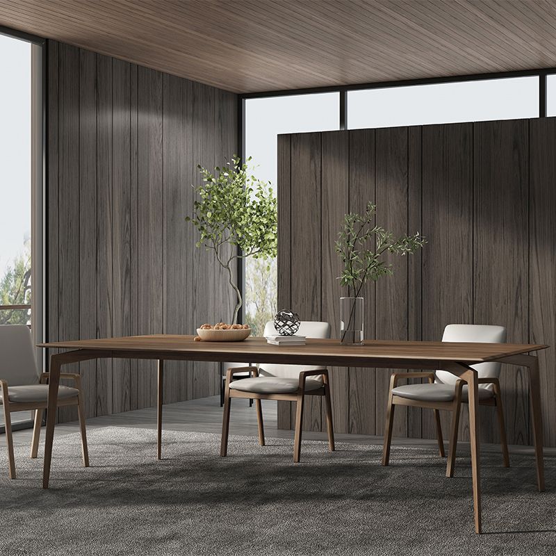Matte Finish Rectangle Dining Table Modern Wooden Dinette Table