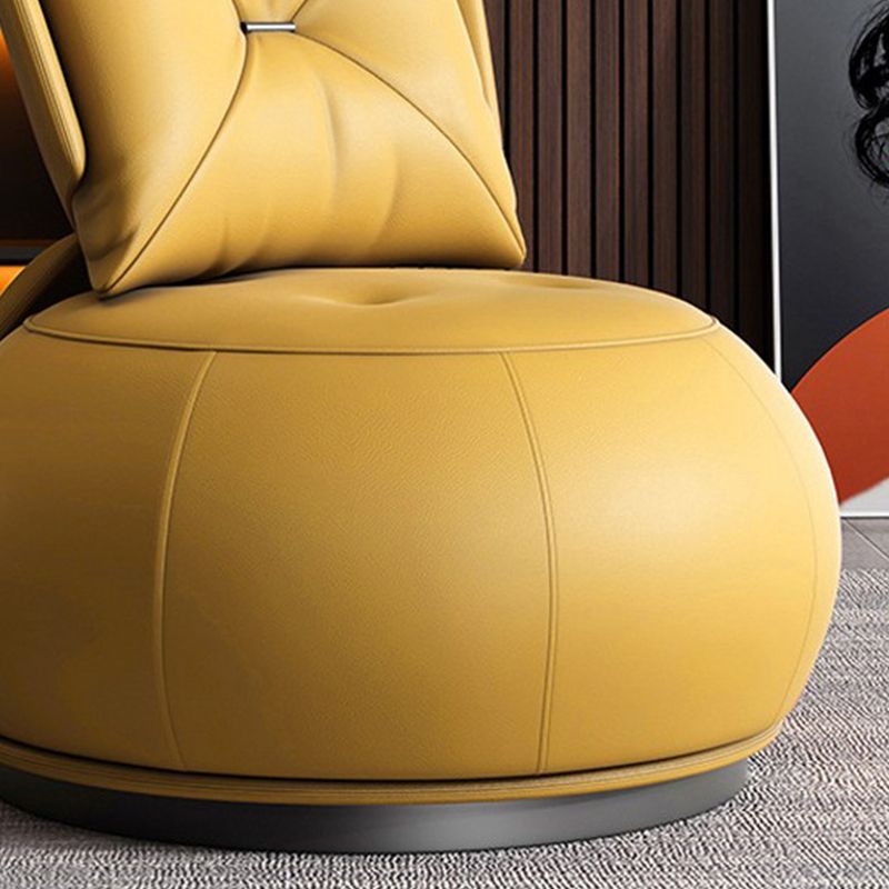 Faux Leather Parsons Chair Armless Chair with Pillow Back, 32.28" Wide