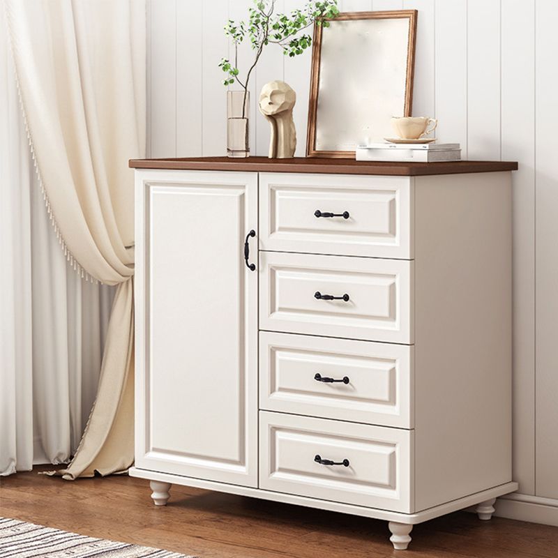 Modern Side Cabinet with Wooden Legs and Storage Drawers Cabinet