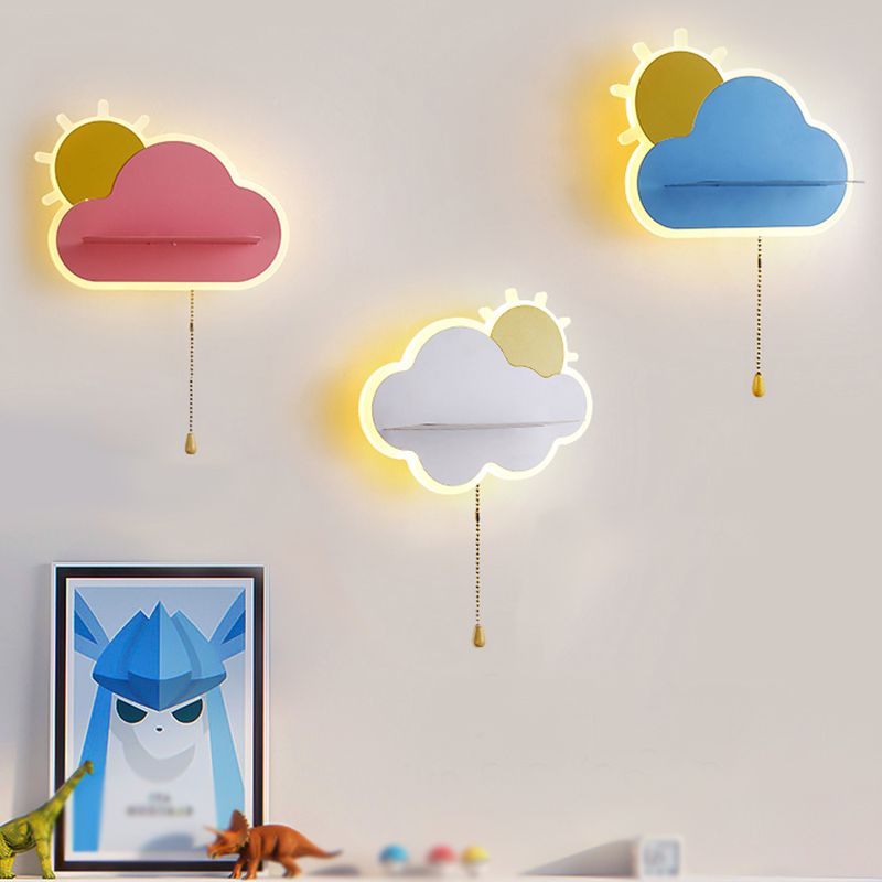 Modern Style Cloud Shape Wall Sconce Metal 1 Light Wall Light for Bedroom