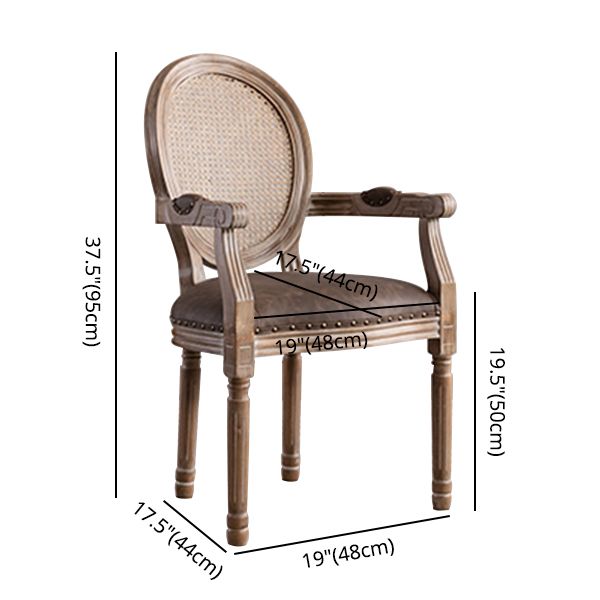 Fauteuil de salle à manger de ferme avec pieds en bois, chaise latérale à dossier King Louis pour usage domestique