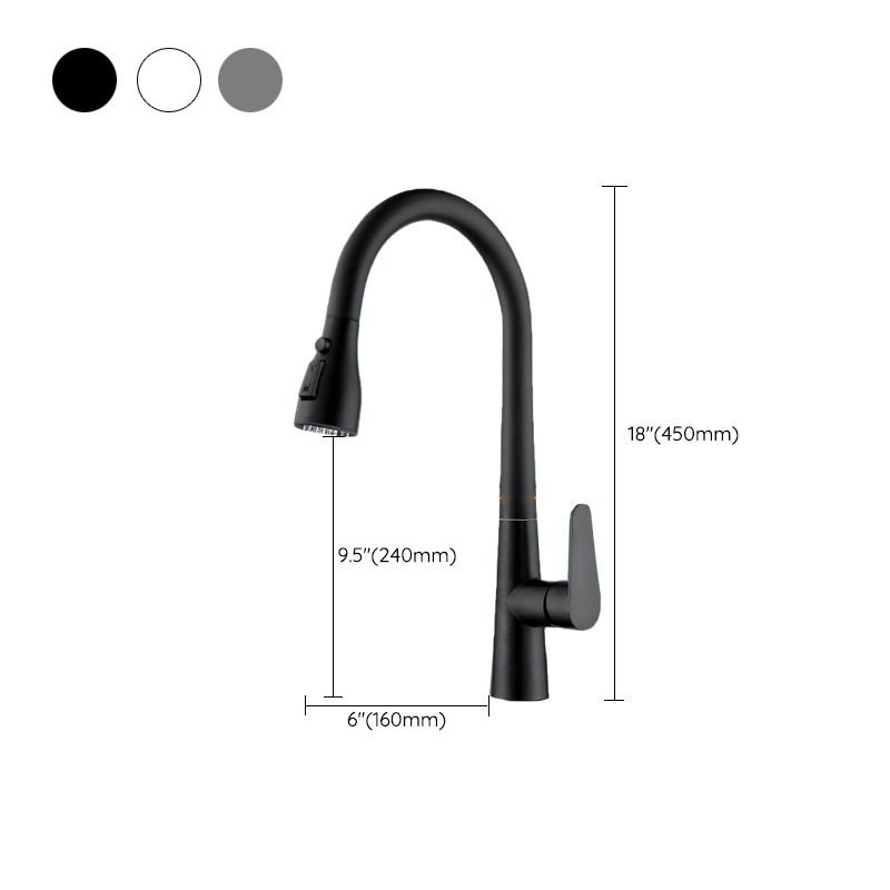 Modern Style Kitchen Faucet High Arc Copper Pull Down Kitchen Faucet