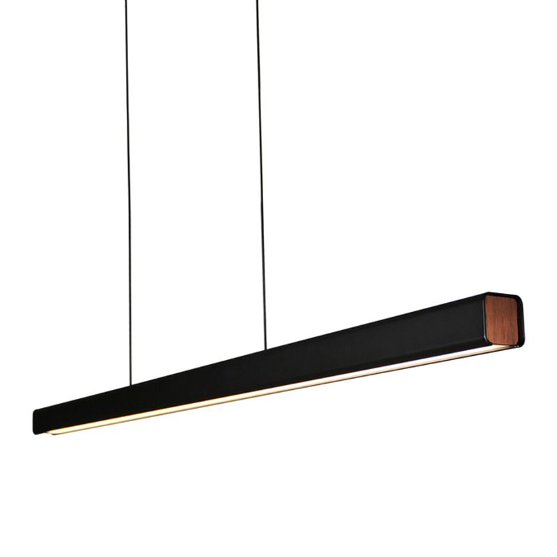 Lámpara de 1 cabeza de lámpara de la isla de metal moderna lámpara colgante de 1 cabeza lineal con sombra acrílica