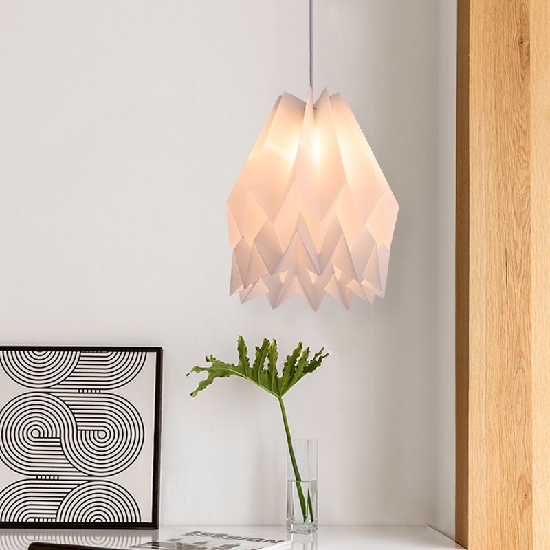 Sinuous Acrylic Hanging Light Kit Modernist 1 Light White Finish Suspended Pendant Lamp