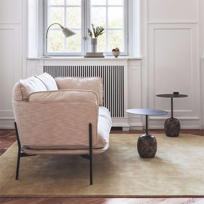 Round Metal Table Marble Pedestal Base Medieval Modern Style Side Table