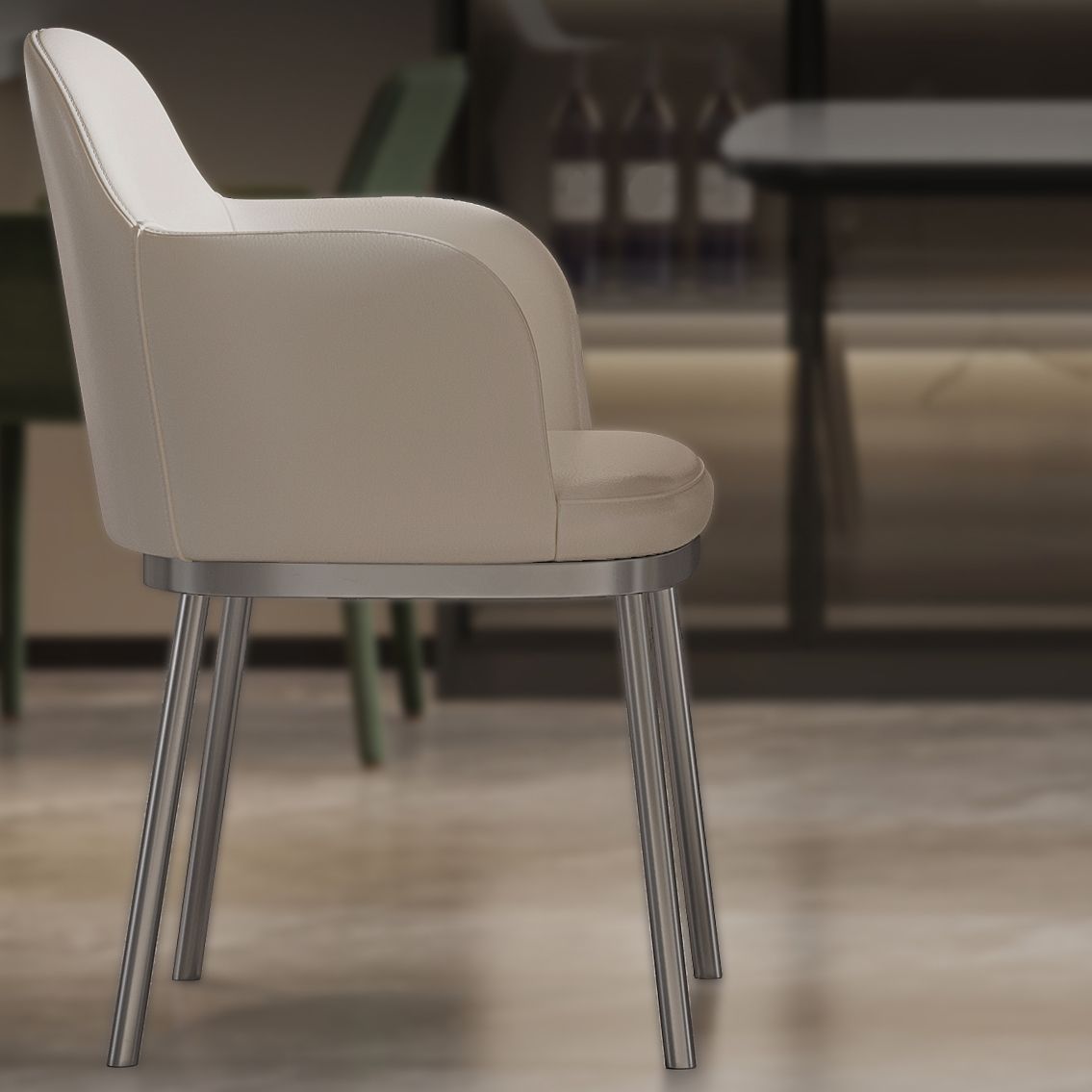 Contemporary White Stone Dining Set 1/4/7 Pieces Dining Table Set with Arm Chairs