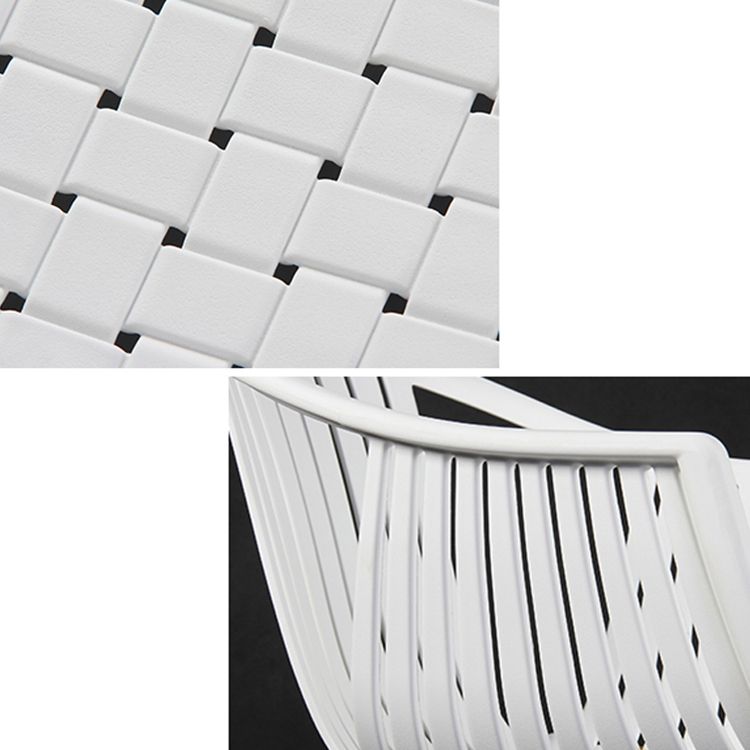 Fauteuils de salle à manger scandinaves Fauteuil de salle à manger à dossier à lattes en plastique (Ensemble de 4)