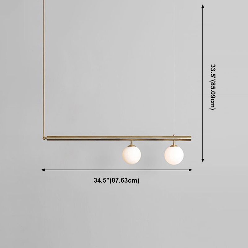 Luz de la isla de isla contemporánea Luz de techo de la isla de vidrio en oro para cocina