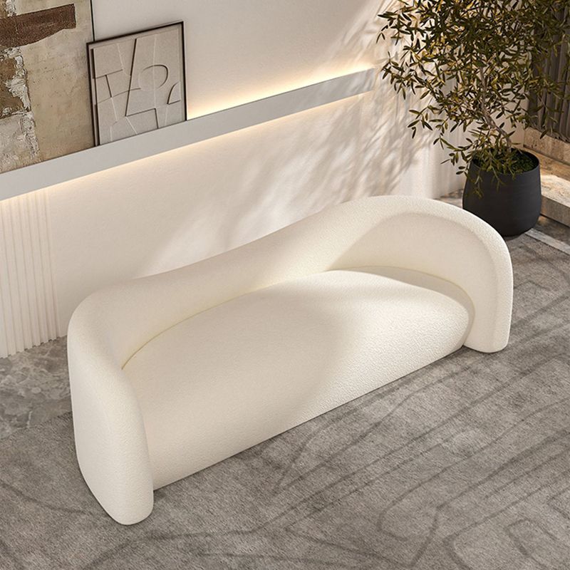 Modern Simple Curved Sofa with Tight Back for Living Room in White