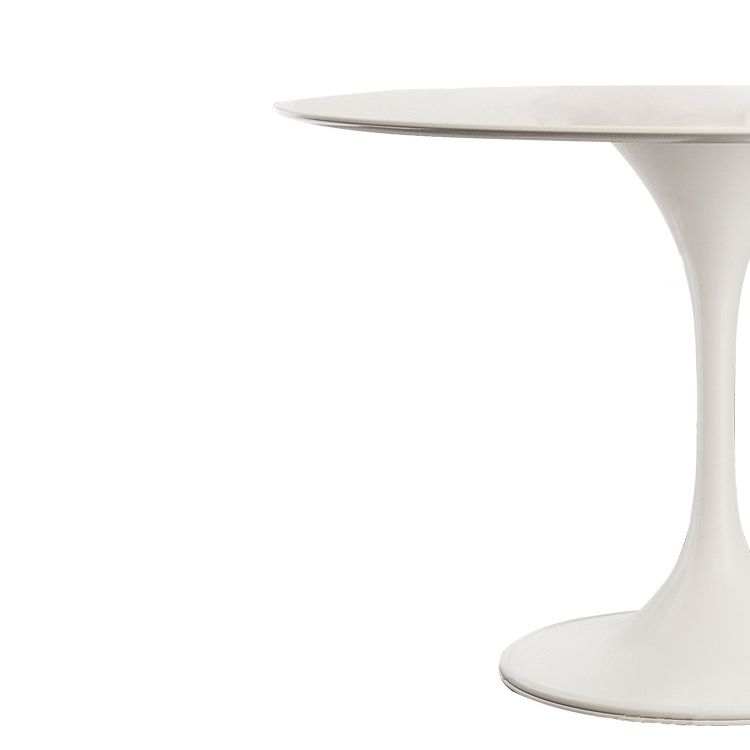Stone Round Top Table Contemporary Dining Table with Pedestal Base