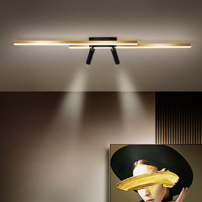 Montaggio a semi-incasso a LED in alluminio dorato in stile moderno e creativo Apparecchio da soffitto a 2 luci per luoghi commerciali
