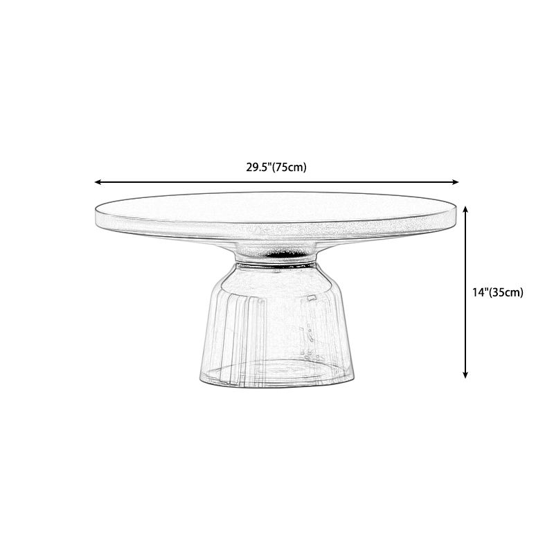 Round Glass Top Side End Table Modern Pedestal End Table for Living Room