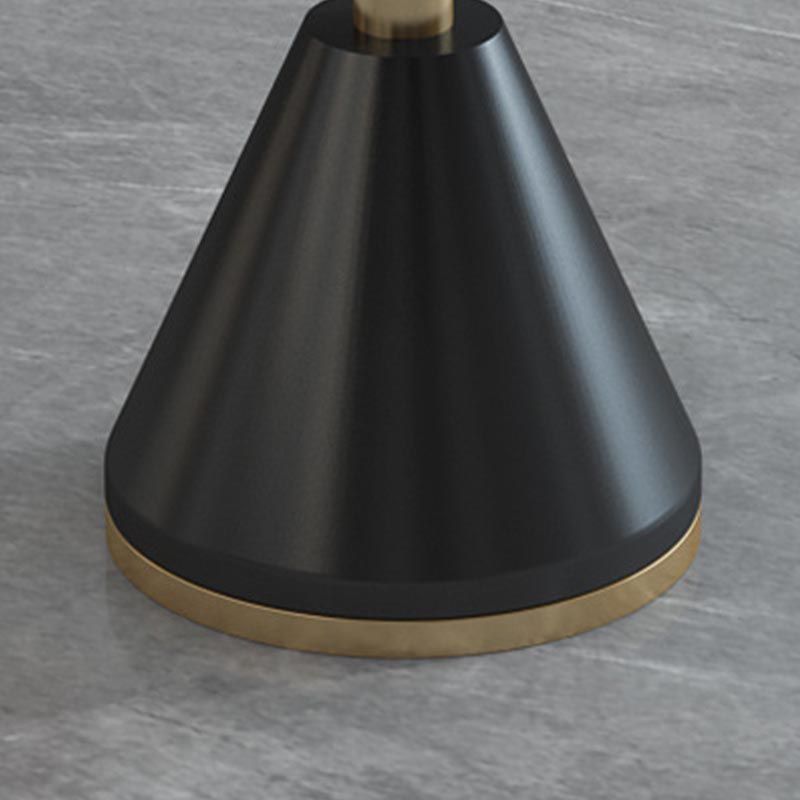 Modern Round Dining Table for Home Glossy Stone Dinette Table with Metal Base