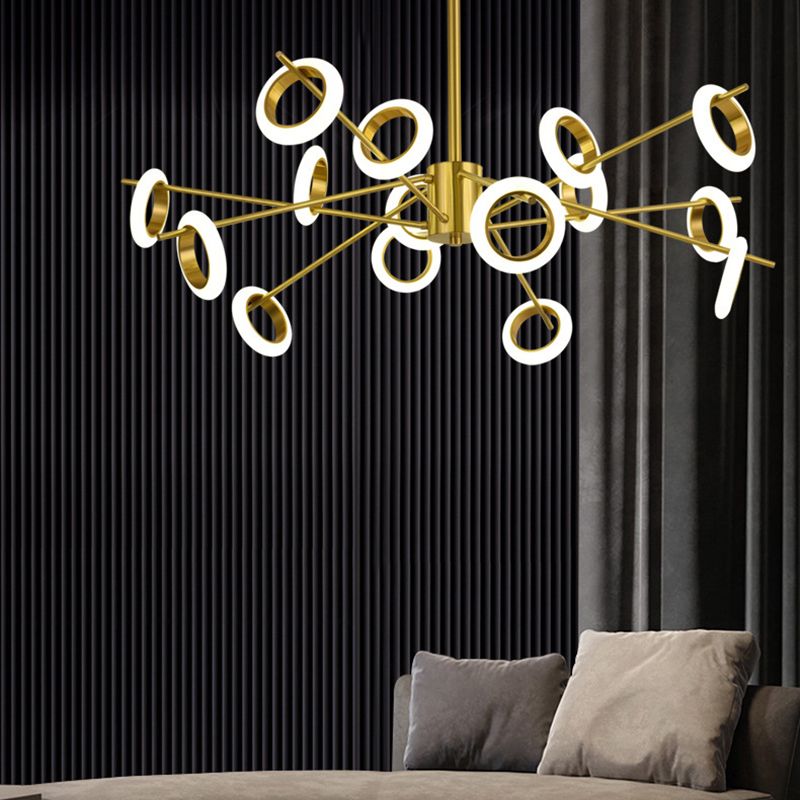 Ultra-modern Multiple Rings Chandelier Lamp Acrylic Suspension Pendant Light for Restaurant