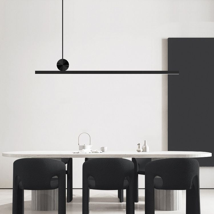 Illuminazione dell'isola contemporanea illuminazione isola lineare luce appesa in nero