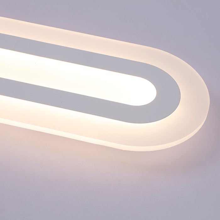 31.5"/39"/47" Wide Simplicity Oval Acrylic Flush Mount Light LED Ceiling Mounted Fixture in Warm/White Light
