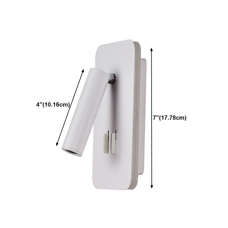 Luces de 2 luces rectangulares apliques de pared moderna luces de lectura montadas en la pared de metal