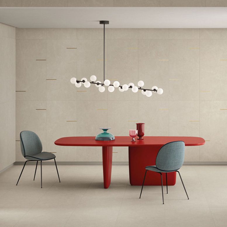Rectangle Double Pedestal Luxury Dining Table Four-Color Fixed Table of Solid Wood