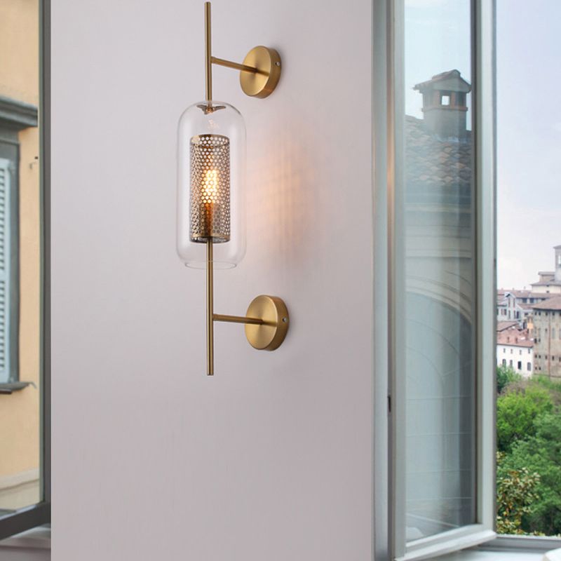 Vintage industrielle geometrische Wandmontage mit Beleuchtungsglaswandhalterung für Wohnzimmer