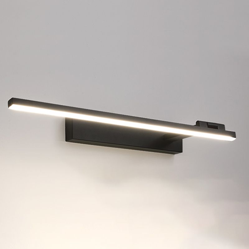 Metal Linear Shade Wall Lighting Modern Style Mirror 1 Light Wall Mounted Light Fixture