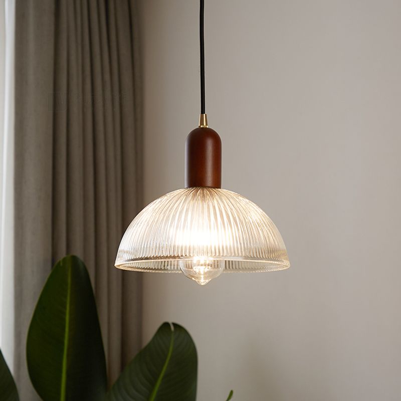 Japaner Stil hängend hängendes, geripptes Glas Einer heller Anhängerlampe für Schlafzimmer